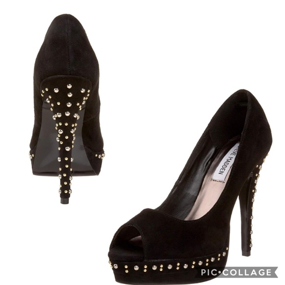 Steve Madden Shoes - Steve Madden Tobbi 8.5 black suede studded heels